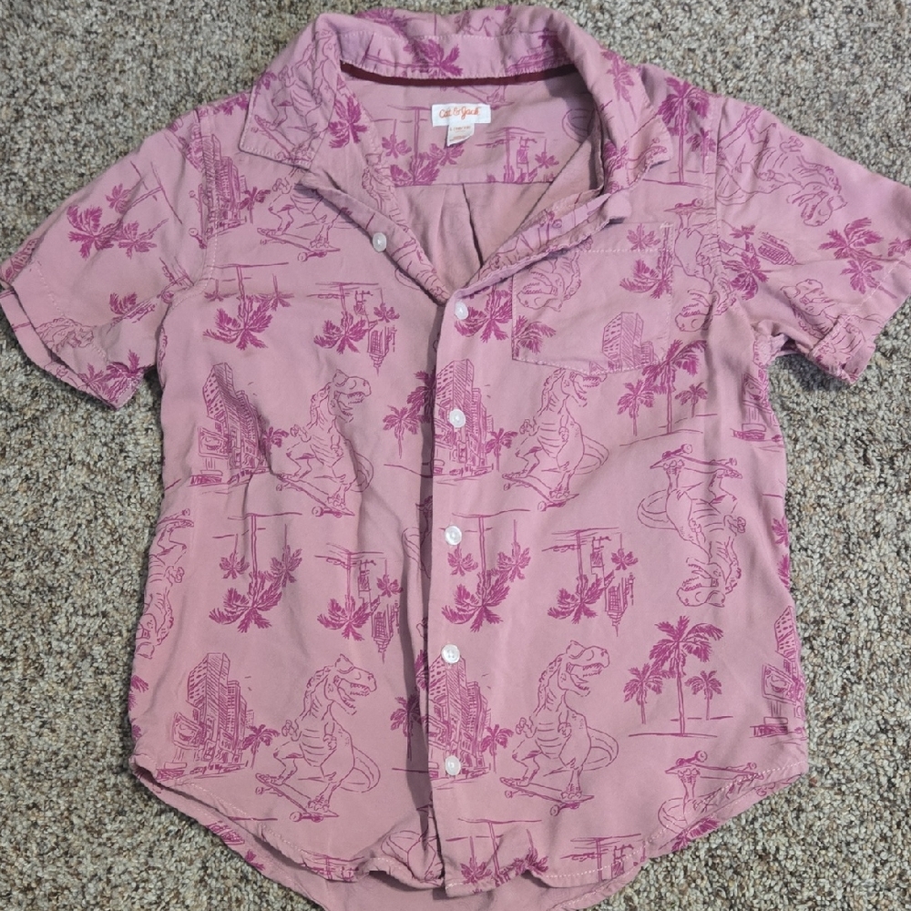 LOWEST PRICE-Cat & Jack Pink Button Down Shirt with Floral Print